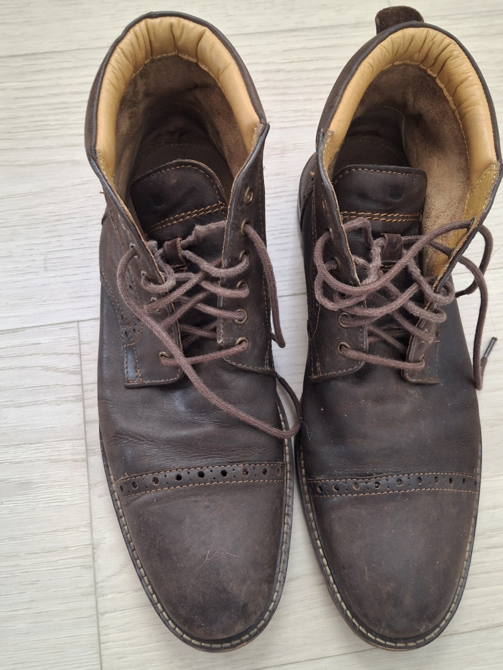 Men's Florsheim Brown Leather Lace-Up Ankle Boots size 10.5